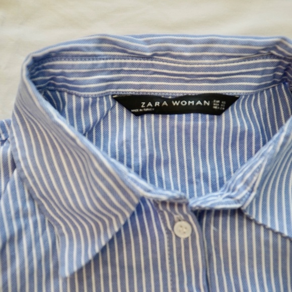 Zara Top Set | Striped Business Casual Shirts Light blue basic - Picture 3 of 11
